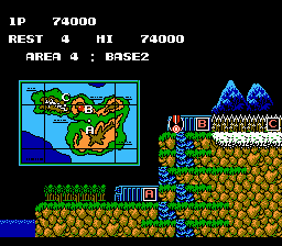 The Japanese version of Contra included a map screen and story sequences that the U.S. version lacked.